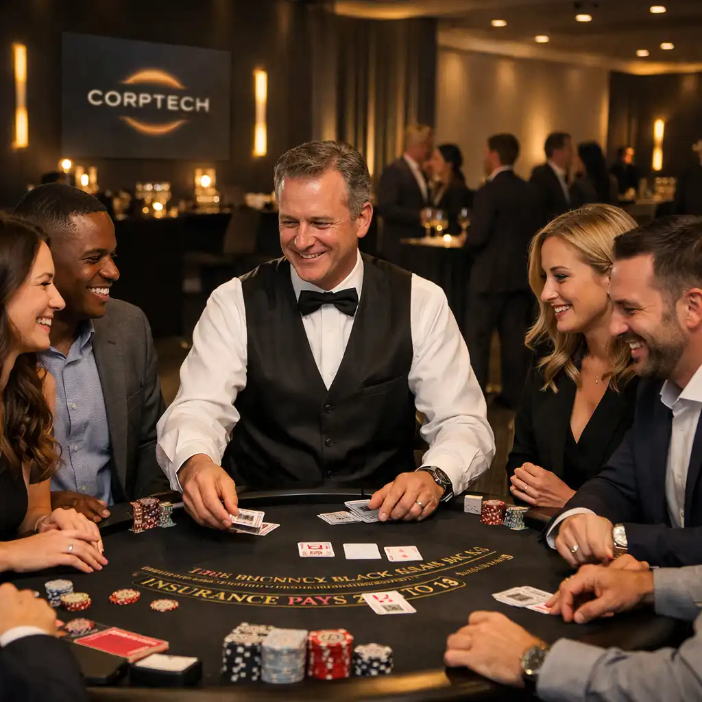 Event firmowy przy stole blackjack