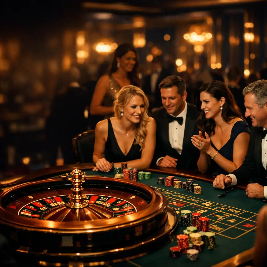Elegancki event przy stole do ruletki